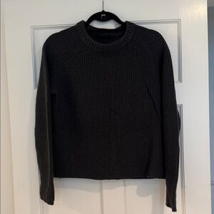 Jenni Kayne Charcoal Grey Cashmere Crewneck Knit Sweater